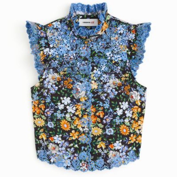 RABANNE H&M Patterned Poplin Top - Picture 4 of 7